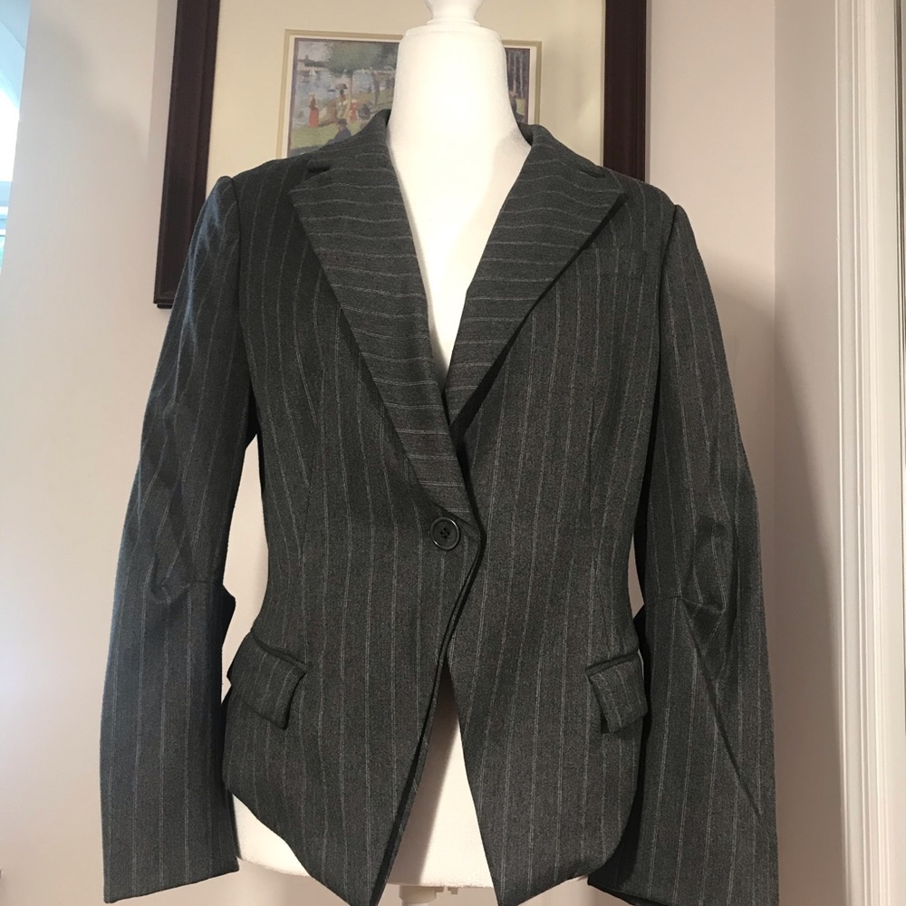 Taylored pinstriped wool jacket